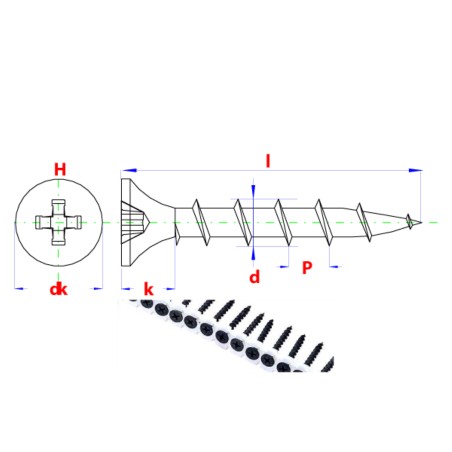 PGB Wkręt do płyt gips na taśmie 3.9x35 1000szt PG0GPC004003900357