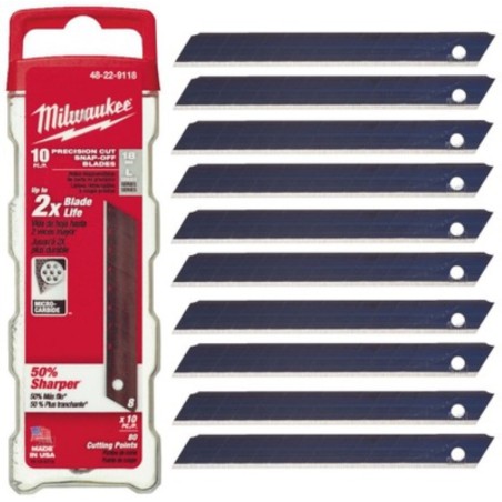 MILWAUKEE Ostrza Wymienne Łamane 18mm 10szt 48229118