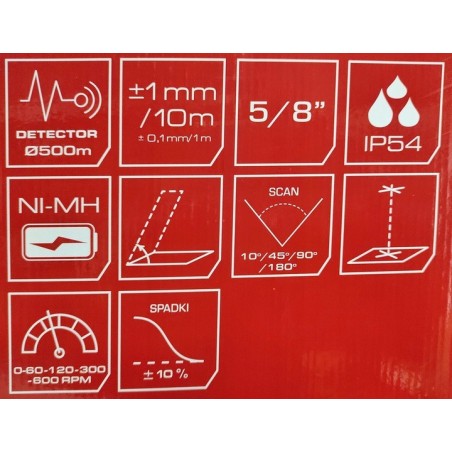 PRO Niwelator Laser Rotacyjny LR-500D z Cyfrowym Wyświetlaczem LR500 D + Statyw TR-3400 HD 3-01-06-L1-114