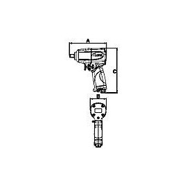 B&B Klucz Pneumatyczny z Chwytem 1/2"AIWC1/2"TH 2