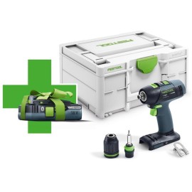 FESTOOL 18V Akumulatorowa wiertarko-wkrętarka T18+3-Basic + gratis Akumulator 4Ah PROMOCJA