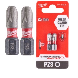 MILWAUKEE Bit PZ3 25mm 2szt Udarowy SHOCKWAVE 4932430868