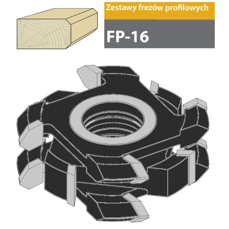 FABA Zestaw Frezów Profilowych FP-16 134/40 HM z-4.0