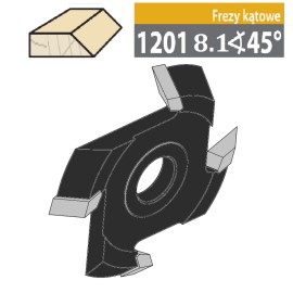 FABA Frez Nasadzany Kątowy HSS 1201 8.1 160x23/30 45 stopni s.8.1 LEWY 1201S160L0022