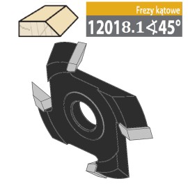 FABA Frez Nasadzany Kątowy HSS 1201 8.1 160x23/30 45 stopni s.8.1 PRAWY 1201S160P0022