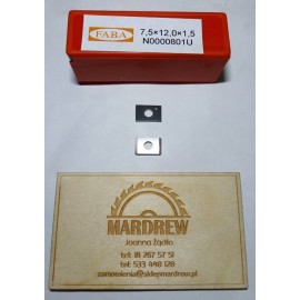 FABA Płytka HM Dwuostrzowa 7,5x12x1,5 mm N0000801 2
