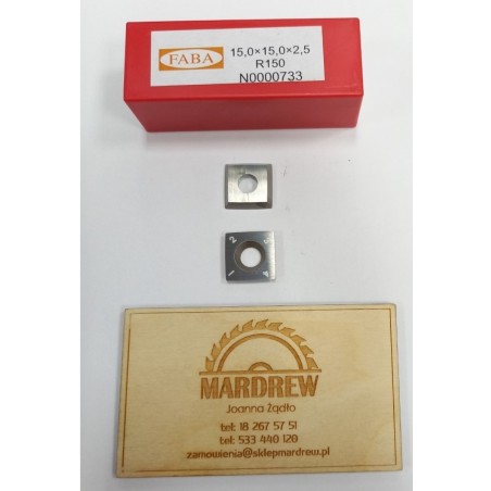 FABA Płytka HM Czteroostrzowa 15x15x2,5 HW R150 R/Nacinak N0000733