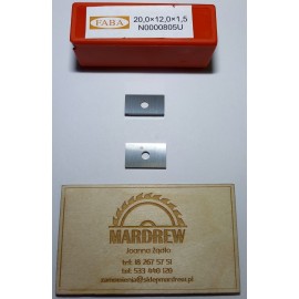 FABA Płytka HM Dwuostrzowa 20x12x1,5 mm N0000805 2