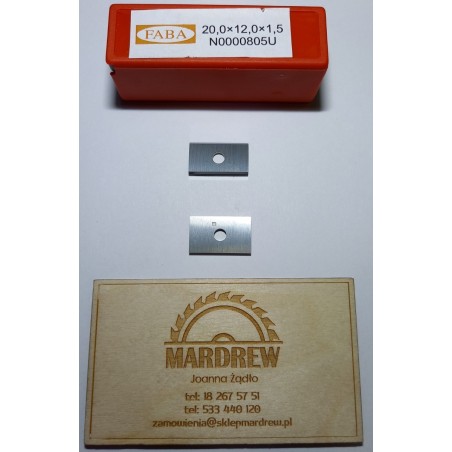 FABA Płytka HM Dwuostrzowa 20x12x1,5 mm N0000805