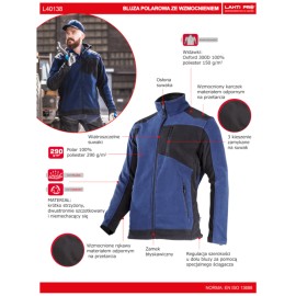 LAHTI PRO Bluza Polar Ze Wzmocnieniami GRANATOWO-CZARNA 3XL L4013806 2