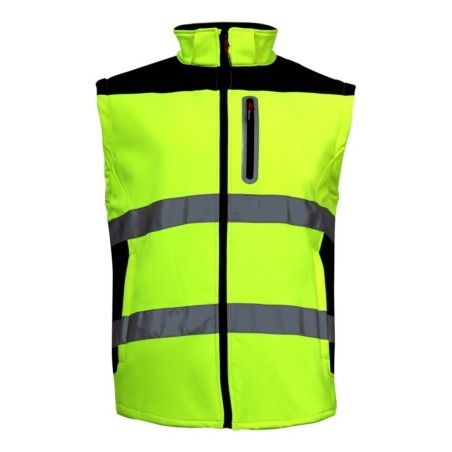 LAHTI PRO Kurtka Softshell Ostrzegawcza Z Odpinanymi Rękawami ŻÓŁTY 2XL L4091905