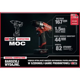 MILWAUKEE M12 Wiertarko Wkrętarka M12 FPD-0 4933459801 2
