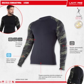 LAHTI PRO Koszula Termoaktywna MORO ZIELONO-CZARNA 2XL/3XL L4120805 2