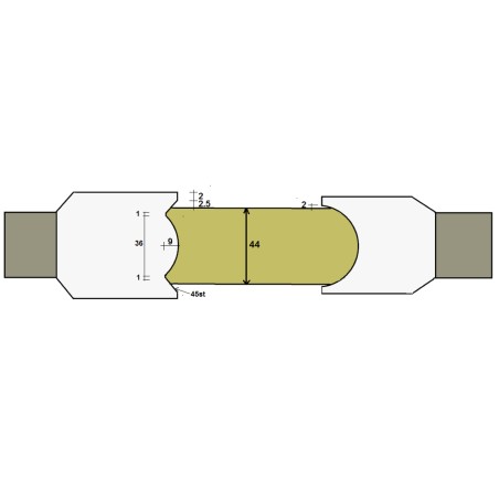 RENATEX Zestaw Frezów do Sauny HSS z-4 fi-40 44mm