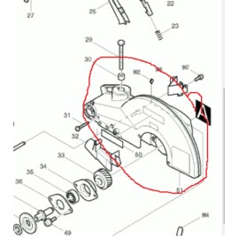 MAKITA Część zamienna do LS1040- Osłona ostrza kpl. Nr. 51 Kod: 188330-0 zam.141570-1 2