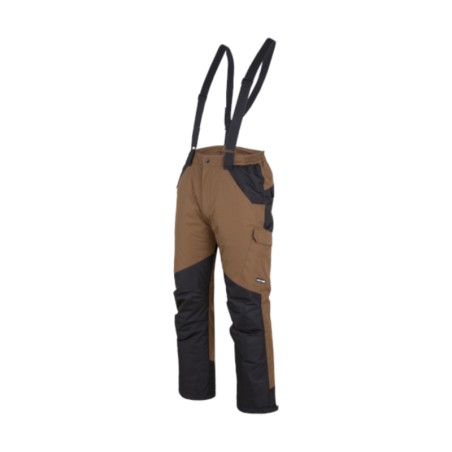LAHTI PRO Spodnie Ocieplane z Szelkami Brązowo-Czarne 3XL L4101606