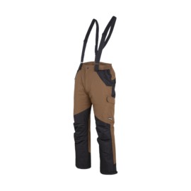 LAHTI PRO Spodnie Ocieplane Z Szelkami Brązowo-Czarne 2XL L4101605