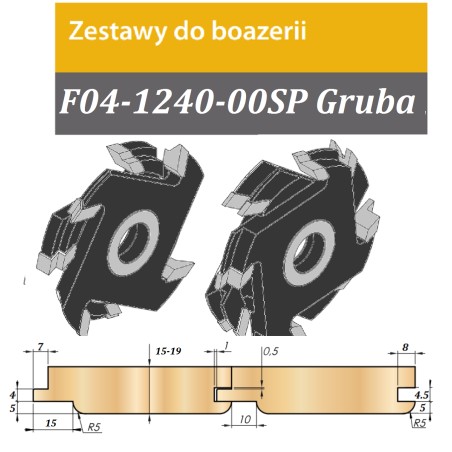 FABA Zestaw Frezów Profilowych F04 160/40 s.4.0 10mm F04-1240-00SP Boazeria