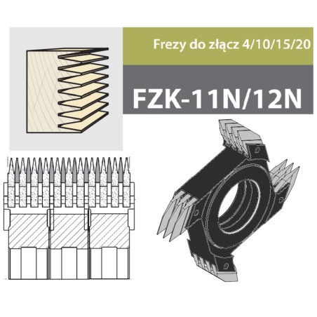 FABA Frez Nasadzany z Zestawu do Klejenia 1 FZK-12N 160x28,6/40 s,4,0 10/10X3,8 FZK12NS160-001