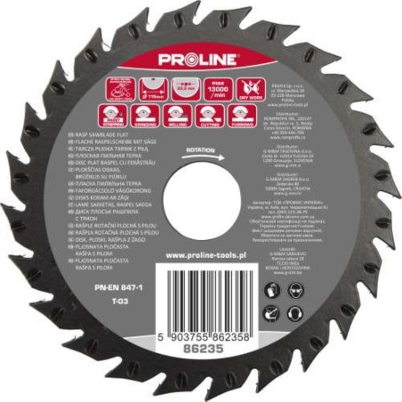 PROLINE Tarcza Płaska Tarnik z Piłą Grube Zęby 115mm 86235