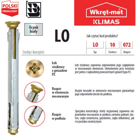 Łącznik Rozporowy 10x72 (LO-10072)