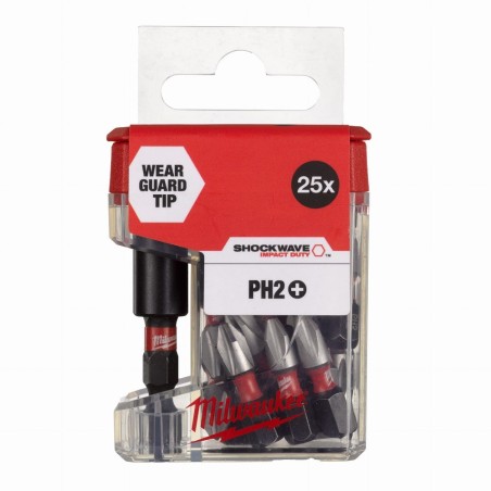 MILWAUKEE Bit Tuba TicTac PH2 25szt+Uchwyt Bita