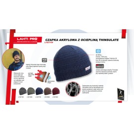 LAHTI PRO Czapka Akrylowa z Ociepliną Granat 2