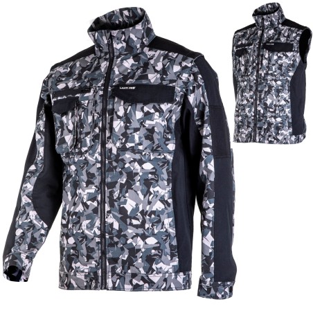 LAHTI PRO Bluza z odp. rękawami Szaro-Czarna XL