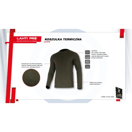 LAHTI PRO Koszulka Termiczna Zielona 2XL (L4121005)