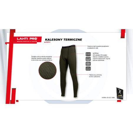 LAHTI PRO Kalesony Termiczne Zielone XL (L4121104)