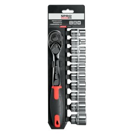Zestaw Kluczy Nasadowych z Grzechotką 1/2'' 11szt. (PRO-WK410)