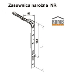 Zasuwnica Okienna ROMB NR1 801-1250mm (Czop Walcowy)