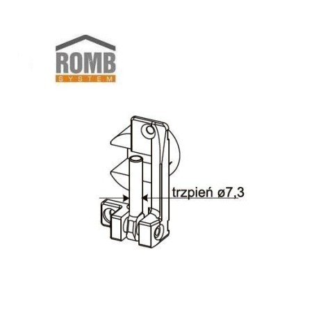 ROMB Wspornik zawiasy dolnej DRC Lewy (016-001) DRC/L