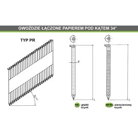 PREBENA Gwoździe PR 3,1/90 BK 3000szt. Gładkie 2