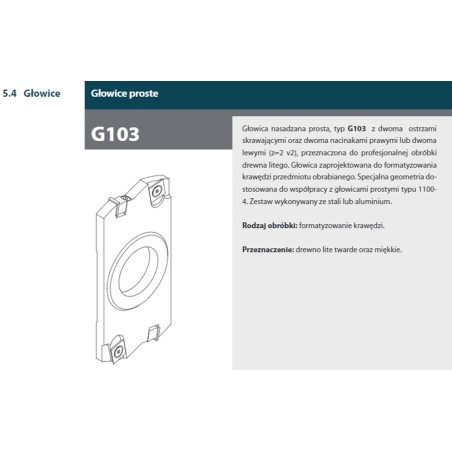 Głowica 1100-3 145x12,2/40 z-2+2 HM L obc. na 80mm (G103-145-0003L-0)