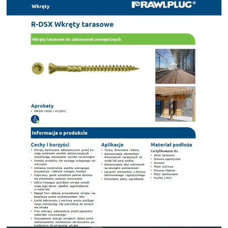 RAWLPLUG Wkręt Tarasowy DSX 5x120 RUSPERT (100szt.)