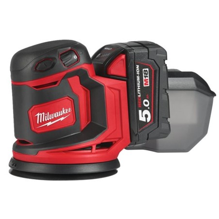 MILWAUKEE M18™ BOS125-0 Szlifierka Mimośrodowa 125mm (4933464228) + M18™ AKU. 5.0 Ah (4932430483)