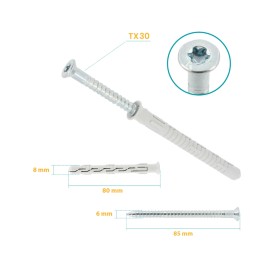 KLIMAS Wkręt-Met Kołek Ramowy 8x80 Stożek (TORX) KPS-FAST-08080S 2
