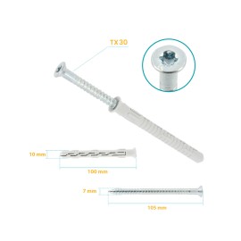 KLIMAS Wkręt-Met Kołek Ramowy 8x100 Stożek (TORX) KPS-FAST-08100S 2