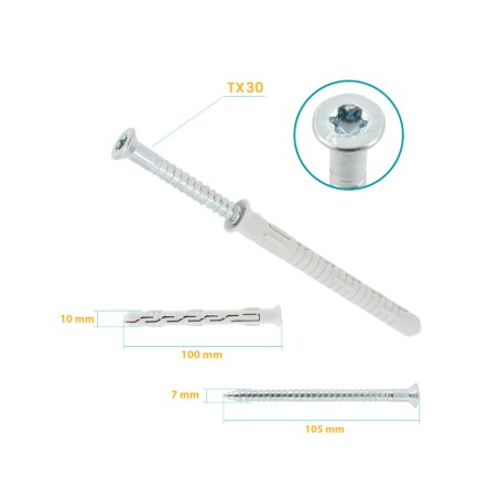 KLIMAS Wkręt-Met Kołek Ramowy 8x100 Stożek (TORX) KPS-FAST-08100S