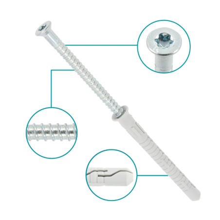KLIMAS Wkręt-Met Kołek Ramowy 12X120 Stożek (TORX) KPS-FAST-12120S
