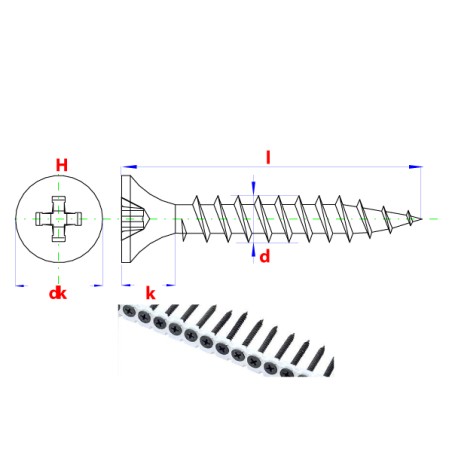 PGB Wkręty do Płyt G-K "S" METAL Taśma 3.5x25 1000szt (PG0GPS004003500257)