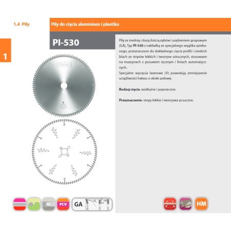 FABA Piła Spiekowa PI-530 300x3,2/2,6/30 z-96 GA Aluminium
