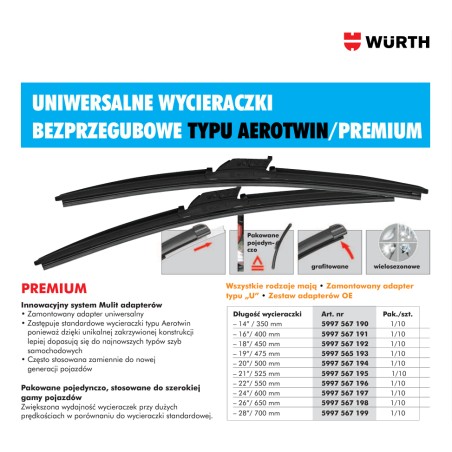 WURTH Wycieraczka do Szyby 525mm 21" 1szt