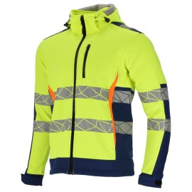 LAHTI PRO Kurtka SOFTSHELL Ostrzeg. Żółto-Nieb 2XL (L4094405)