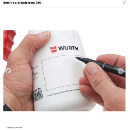 WURTH Rozpylacz z Pompką do CHEMII 360 Stopni 1L (0891503360812)