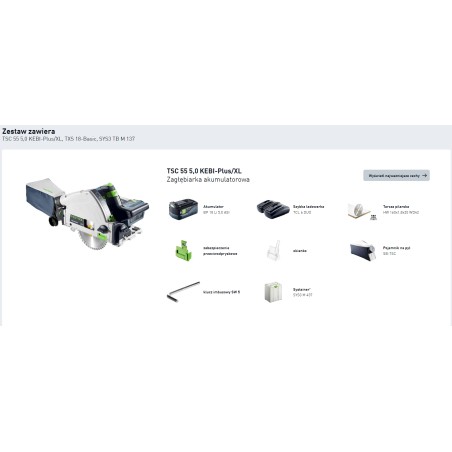 FESTOOL Zestaw Aku. COMBO TSC55K/TXS18/TBM137 1 (578024)