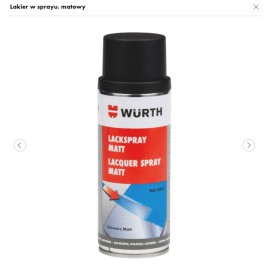 WURTH Lakier Czarny MAT RAL 9005 (0893329005037 12)
