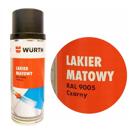 WURTH Lakier Czarny MAT RAL 9005 (0893329005037 12)