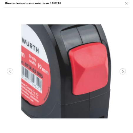 WURTH Taśma Miernicza Zwijana Kieszonkowa 5m 19mm (071465 005961 10)